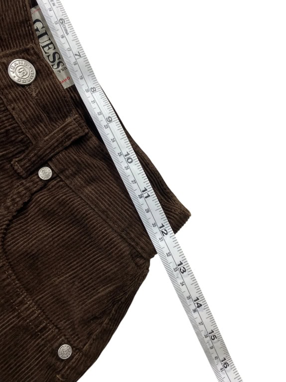 VINTAGE GUESS JEANS CORDUROY PANTS BROWN WOMEN XXS
