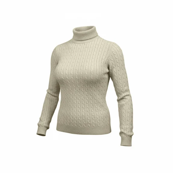 VINTAGE GUESS ΠΛΕΚΤΗ ΜΠΛΟΥΖΑ ΖΙΒΑΓΚΟ CABLE KNIT ΕΚΡΟΥ ΓΥΝΑΙΚΕΙΑ M