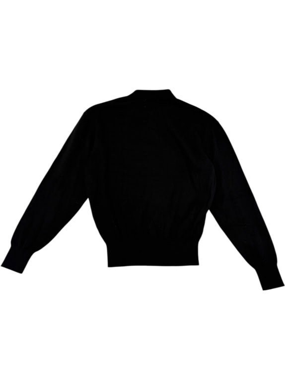 VINTAGE GUESS LONG-SLEEVE POLO SWEATER BLACK MEN'S XL
