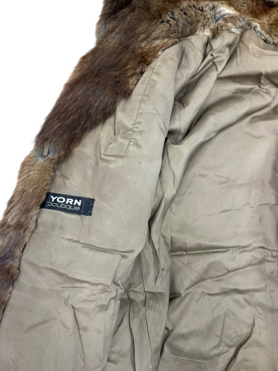 VINTAGE ΓΥΝΑΙΚΕΙΑ ΓΟΥΝΑ ΠΑΛΤΟ ΚΑΦΕ ΜΕ ΚΟΥΚΟΥΛΑ SIZE M/L