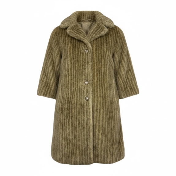 VINTAGE PELLICCIA DA DONNA CAPPOTTO MARRONE M/L