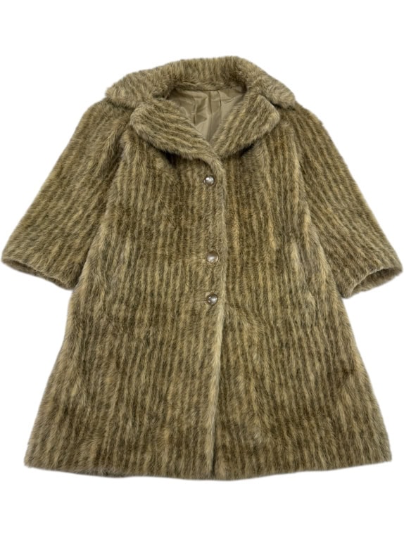 VINTAGE WOMEN'S FUR COAT BROWN M/L