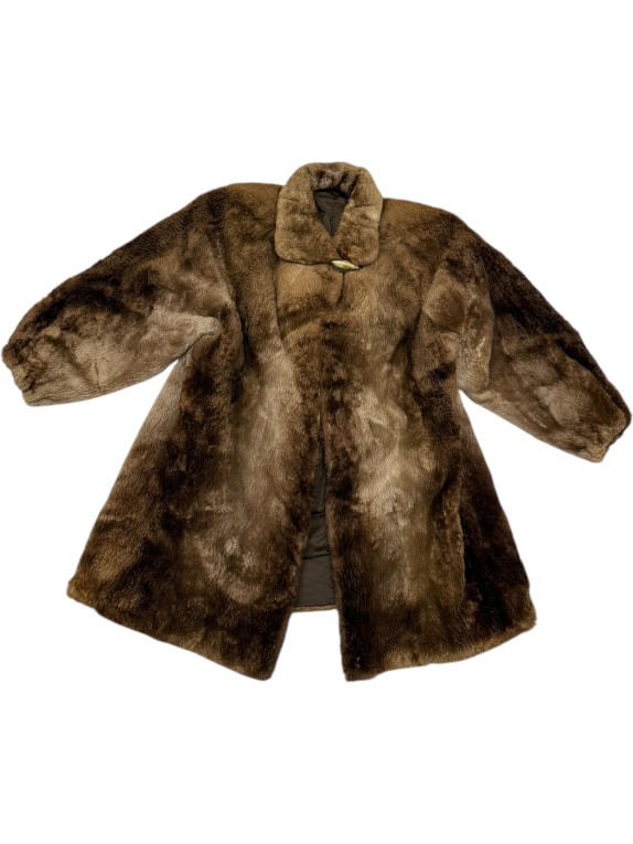 VINTAGE ΓΥΝΑΙΚΕΙΟ ΓΟΥΝΙΝΟ ΠΑΛΤΟ ΜΑΚΡΥ ΚΑΦΕ L/XL