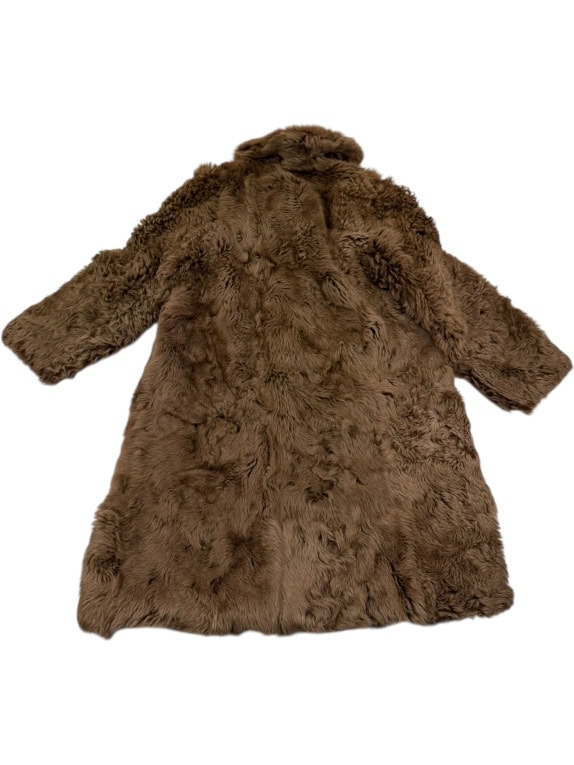 VINTAGE ΓΥΝΑΙΚΕΙΟ ΓΟΥΝΙΝΟ ΠΑΛΤΟ TREFFMODELLE ΜΑΚΡΥ ΚΑΦΕ L/XL