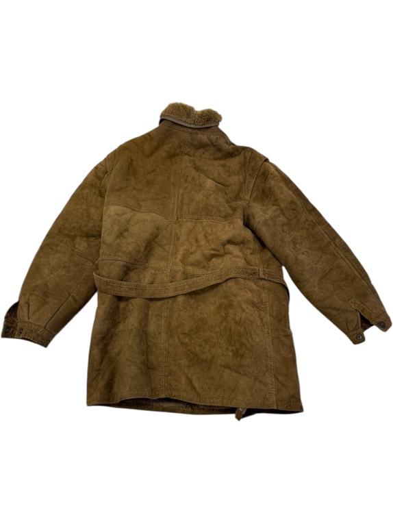 GIACCA VINTAGE DA DONNA IN PELLE MARRONE MONTONE L/XL