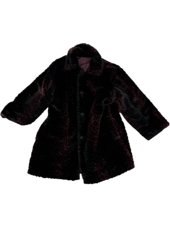 VINTAGE WOMEN'S SHORT FUR COAT LEOPARD M