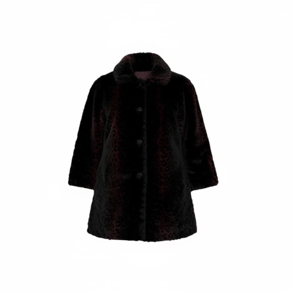VINTAGE WOMEN'S SHORT FUR COAT LEOPARD M