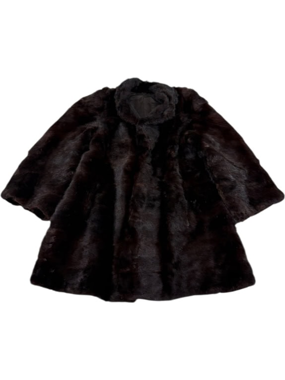 VINTAGE cappotto montone da donna nero taglia S/M