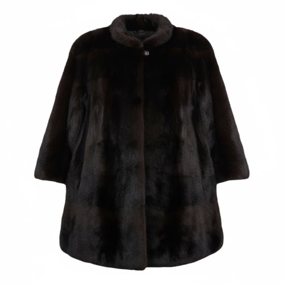 VINTAGE cappotto montone da donna nero taglia S/M