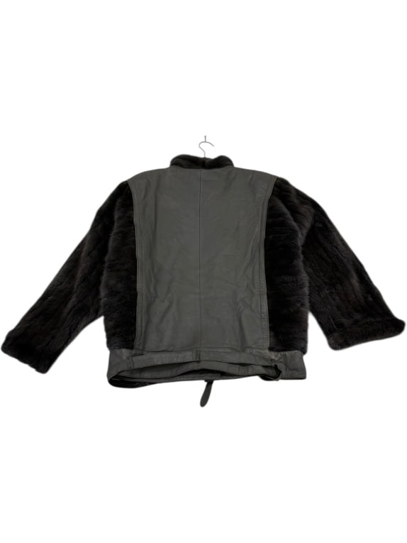 VINTAGE ΓΥΝΑΙΚΕΙΟ ΜΠΟΥΦΑΝ ΓΟΥΝΑ/ΔΕΡΜΑ ΓΚΡΙ/ΚΑΦΕ L/XL