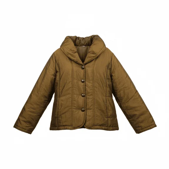 Vintage Γυναικείο Μπουφάν Jacket Made in Italy Ζώνη Καφέ M