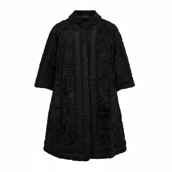 VINTAGE ΓΥΝΑΙΚΕΙΟ ΠΑΛΤΟ ΓΟΥΝΑ ΜΑΥΡΟ L/XL