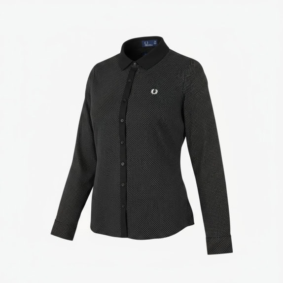VINTAGE Women's Fred Perry Polka Dot Shirt - M
