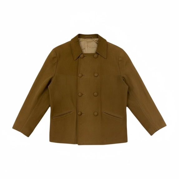 VINTAGE WOMEN'S DOUBLE-BREASTED SUEDE JACKET IN CAMEL COLOR M/L