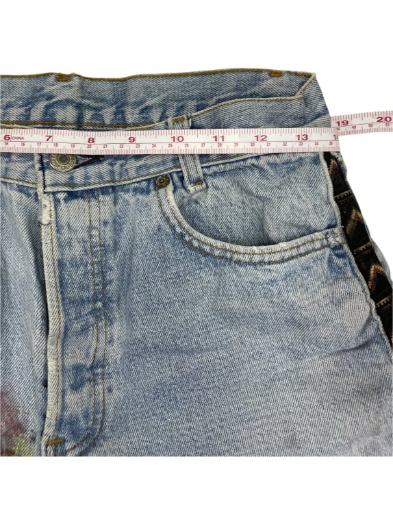 VINTAGE WOMEN'S LEVI'S DENIM CUSTOM PAINTED XS