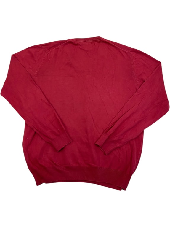 VINTAGE HENRY COTTON'S SWEATER V NECK RED MEN'S L/XL