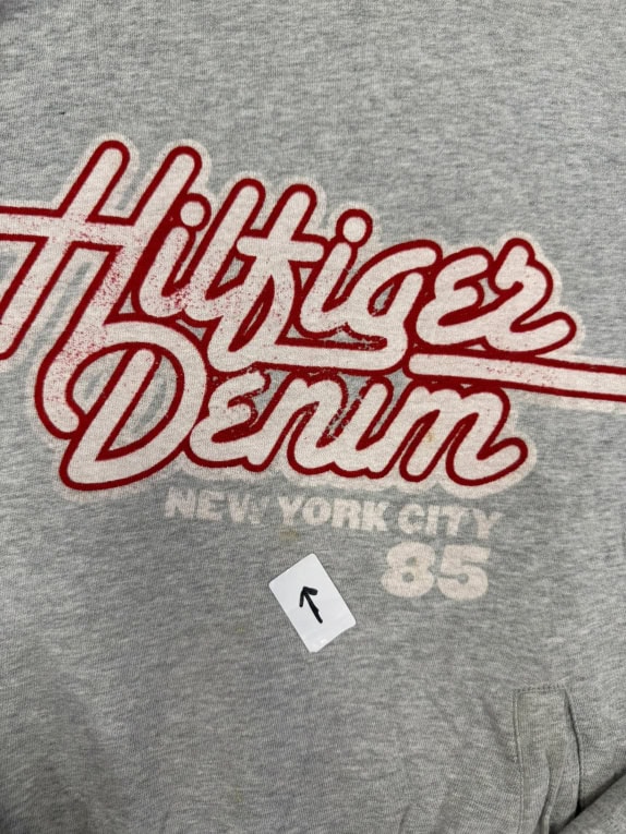 VINTAGE HILFIGER DENIM FELPA CON CAPPUCCIO GRIGIA DA DONNA L