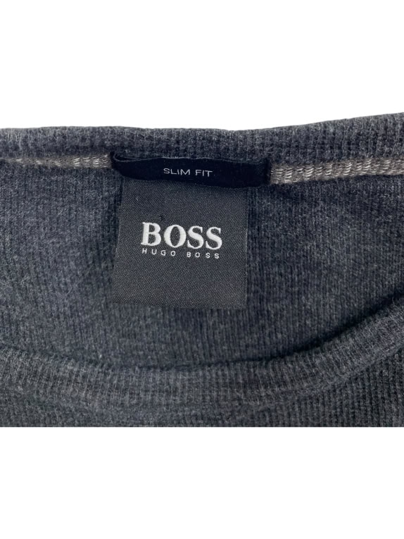 VINTAGE HUGO BOSS MAGLIA A MANICHE LUNGHE SLIM FIT ANTRACITE UOMO M