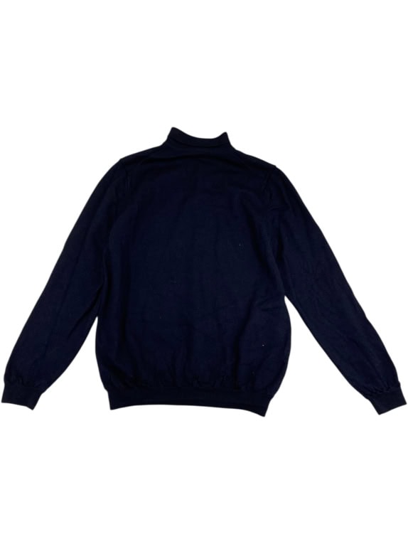 VINTAGE HUGO BOSS KNITTED POLO MERINO WOOL BLACK MEN'S S