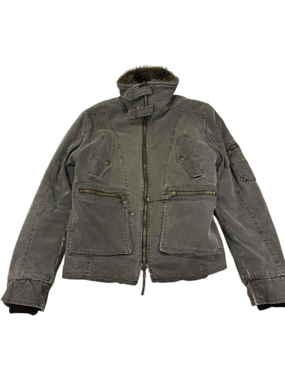 VINTAGE IMPERIAL giacca da donna XL con colletto in pelliccia