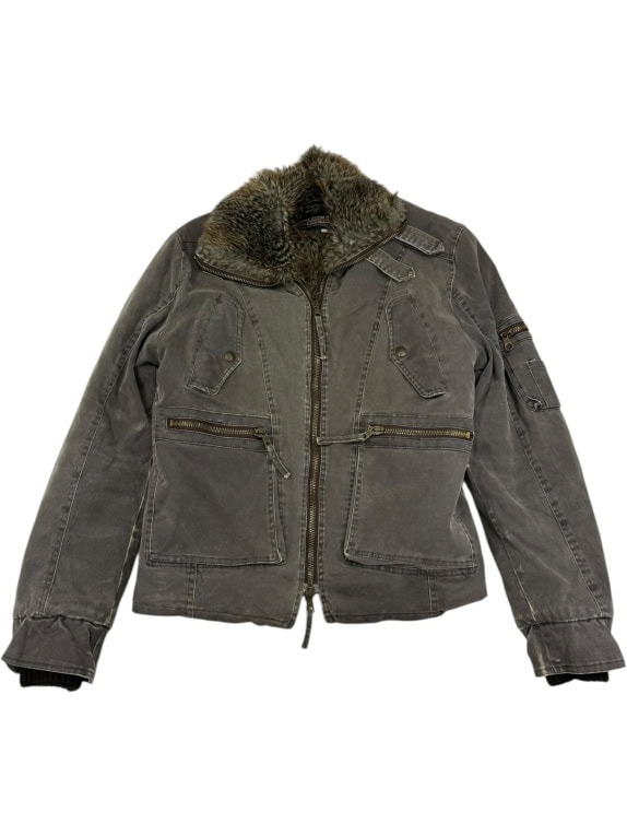 VINTAGE IMPERIAL giacca da donna XL con colletto in pelliccia