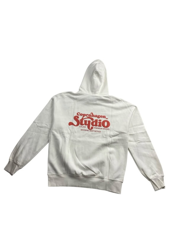 VINTAGE JACK & JONES COPENHAGEN STUDIO FELPA CON CAPPUCCIO BIANCA DA UOMO L