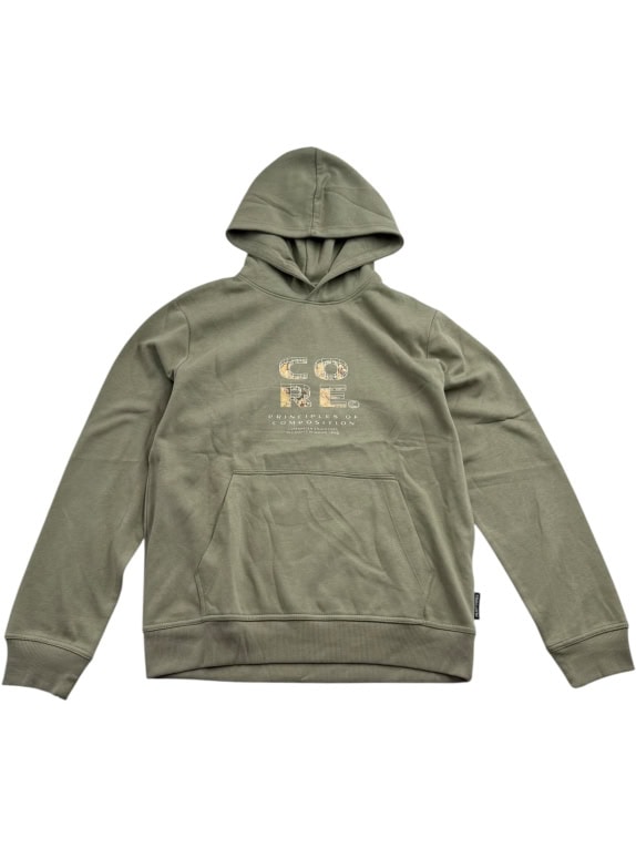 VINTAGE JACK & JONES CORE HOODIE ΦΟΥΤΕΡ ΜΕ ΚΟΥΚΟΥΛΑ LOGO ΛΑΔΙ ΑΝΔΡΙΚΟ L