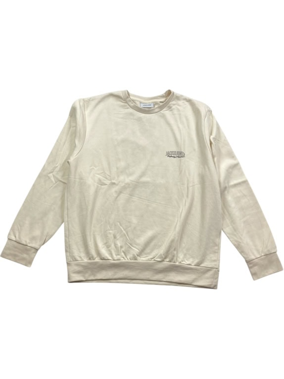 VINTAGE JACK & JONES FELPA GIROCOLLO CON LOGO BEIGE DA UOMO L