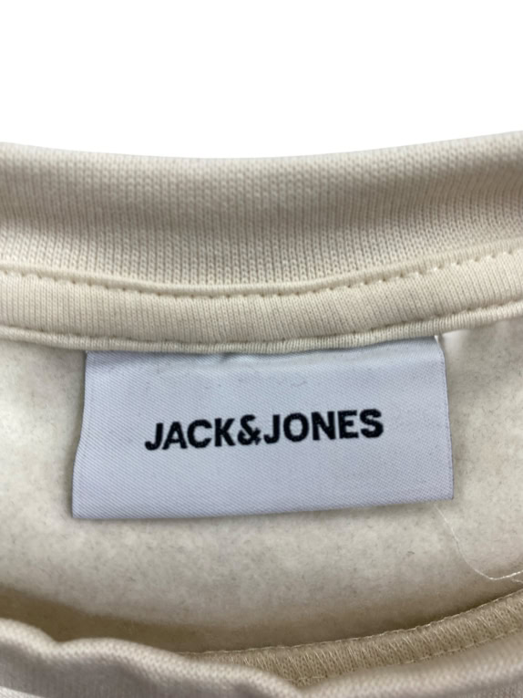 VINTAGE JACK & JONES FELPA GIROCOLLO CON LOGO BEIGE DA UOMO L