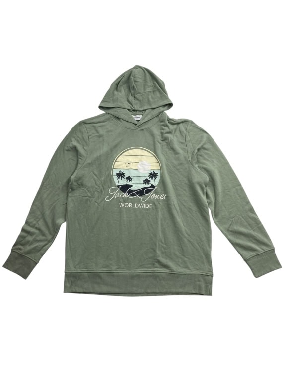 VINTAGE JACK & JONES ΦΟΥΤΕΡ ΜΕ ΚΟΥΚΟΥΛΑ CASUAL GRAPHIC LOGO ΠΡΑΣΙΝΟ ΑΝΔΡΙΚΟ L