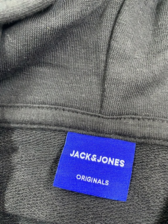 VINTAGE JACK & JONES ΦΟΥΤΕΡ ΜΕ ΚΟΥΚΟΥΛΑ LOGO PRINT ΜΑΥΡΟ ΑΝΔΡΙΚΟ XXL