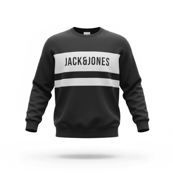 VINTAGE JACK & JONES LOGO SWEATSHIRT BLACK MEN'S L