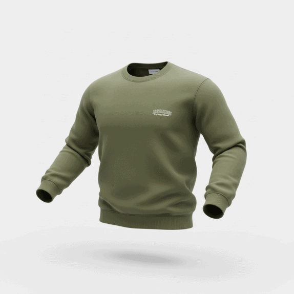 VINTAGE JACK & JONES CREWNECK LOGO SWEATSHIRT KHAKI MEN'S L