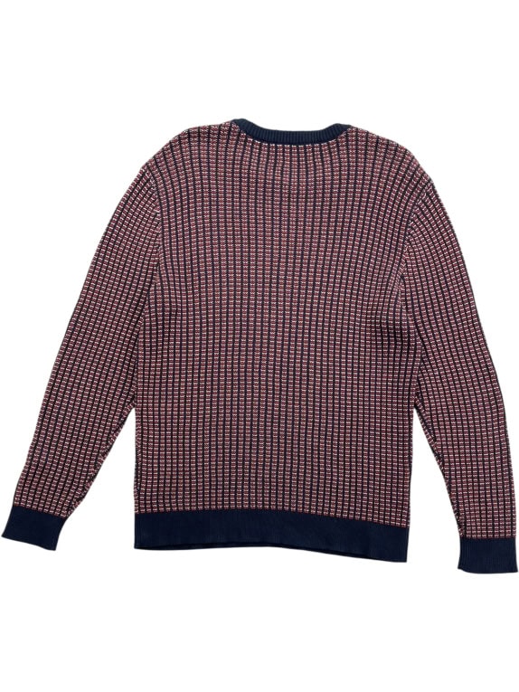VINTAGE JACK & JONES KNITTED SWEATER PATTERN BLUE/RED MEN'S XL