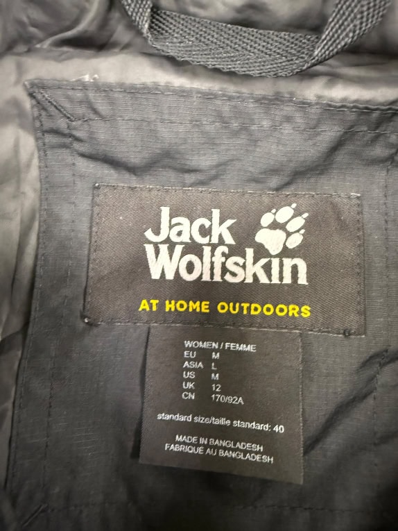 VINTAGE JACK WOLFSKIN ΜΑΥΡΟ ΚΑΠΙΤΟΝΕ ΜΠΟΥΦΑΝ/ΠΑΛΤΟ ΜΕ ΚΟΥΚΟΥΛΑ