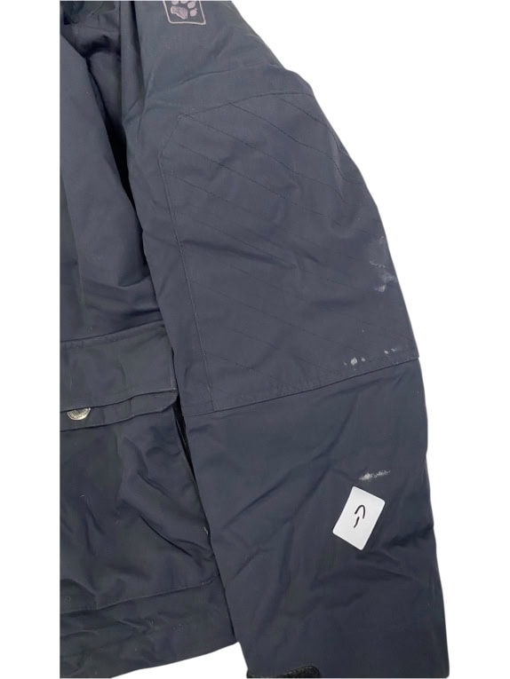 VINTAGE JACK WOLFSKIN PARKA CON CAPPUCCIO IN PELLICCIA NERA DA UOMO L/XL