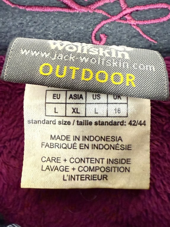 Giacca softshell vintage Jack Wolfskin marrone con dettagli fucsia da donna