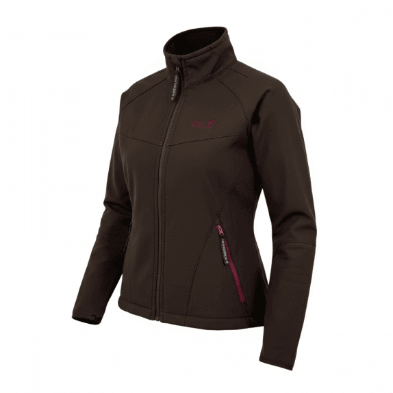 VINTAGE JACK WOLFSKIN SOFTSHELL ΜΠΟΥΦΑΝ ΚΑΦΕ ΜΕ ΦΟΥΞΙΑ ΛΕΠΤΟΜΕΡΕΙΕΣ ΓΥΝΑΙΚΕΙΟ