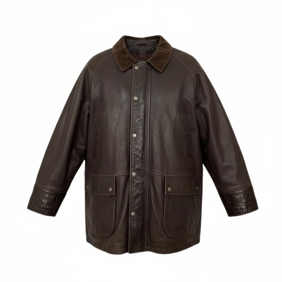 VINTAGE JAMES DILLON GIACCA UOMO IN VERA PELLE XL