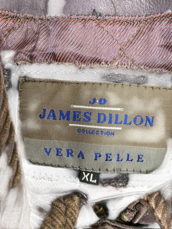 VINTAGE JAMES DILLON MEN'S LEATHER JACKET VERA PELLE XL