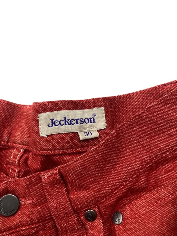 VINTAGE JECKERSON PANTALONI DENIM CON RINFORZI ALLE GINOCCHIA ROSSO UOMO XS