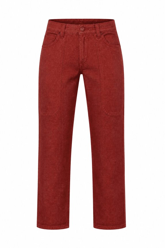 VINTAGE JECKERSON ΠΑΝΤΕΛΟΝΙ DENIM ΜΕ ΕΠΕΝΔΥΣΗ ΣΤΑ ΓΟΝΑΤΑ ΚΟΚΚΙΝΟ ΑΝΔΡΙΚΟ XS