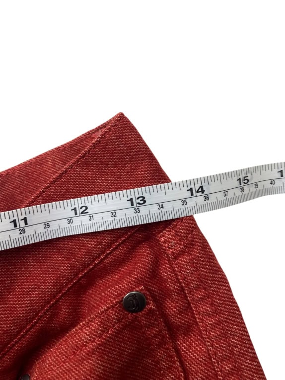 VINTAGE JECKERSON PANTALONI DENIM CON RINFORZI ALLE GINOCCHIA ROSSO UOMO XS