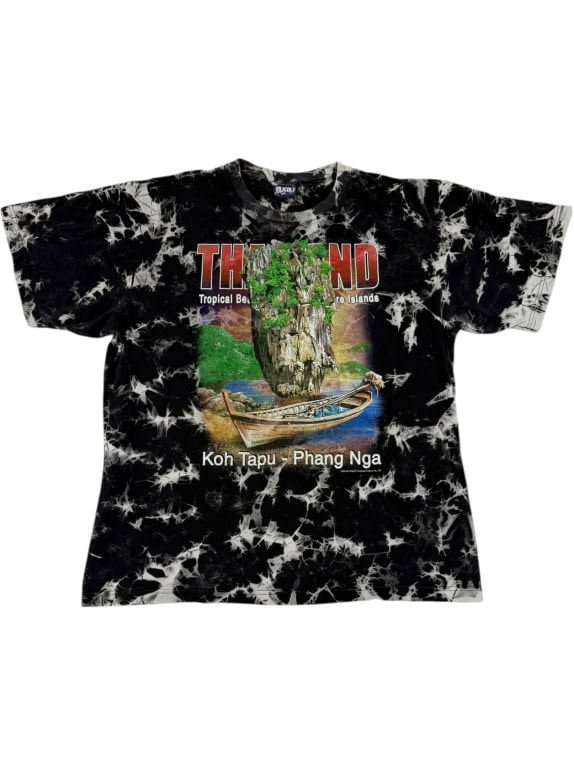 VINTAGE JOLICOLF T-SHIRT TIE-DYE ΜΕ ΦΥΣΙΚΟ ΤΟΠΙΟ ΤΗΣ ΤΑΙΛΑΝΔΗΣ