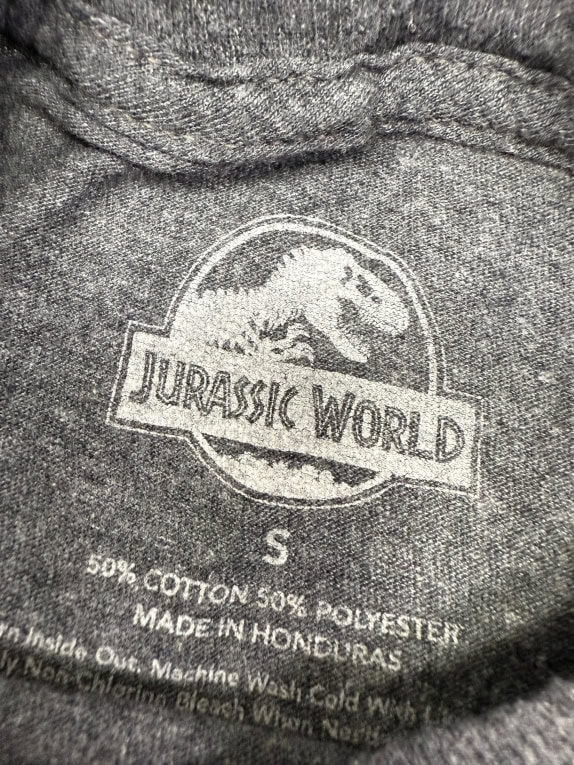 MAGLIETTA A MANICHE CORTE GRIGIA VINTAGE JURASSIC PARK S
