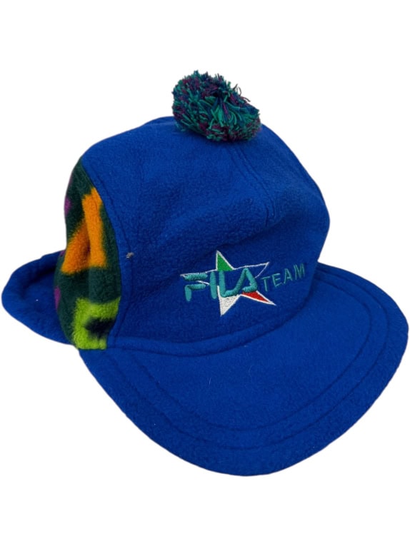 VINTAGE FILA FLEECE WINTER CAP POM POM SKI TEAM