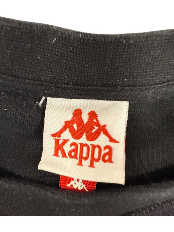 VINTAGE KAPPA T-SHIRT NERA A MANICHE LUNGHE S