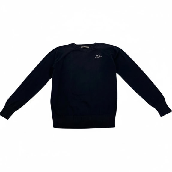 MAGLIONE VINTAGE KAPPA DA UOMO CON SCOLLO A V LOGO BLU SCURO M