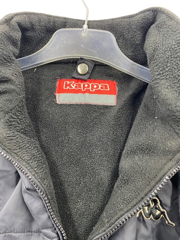 GIACCA PUFFER VINTAGE KAPPA CON FODERA IN PILE NERA DA UOMO L XL