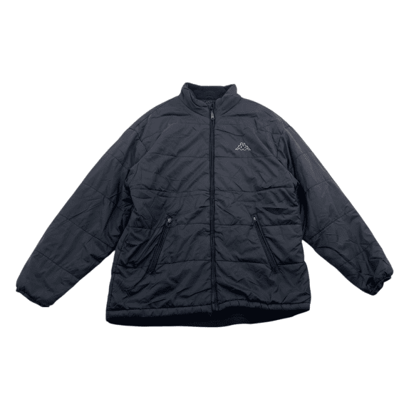 VINTAGE KAPPA PUFFER ΖΑΚΕΤΑ ΜΕ ΕΠΕΝΔΥΣΗ FLEECE ΜΑΥΡΗ ΑΝΔΡΙΚΗ L XL